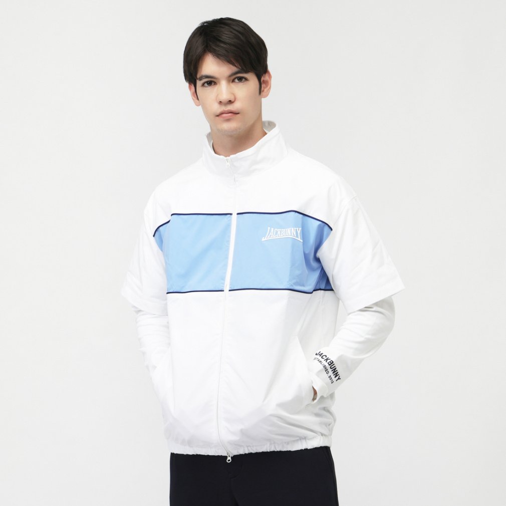 ジャック バニー ゴルフウェア 半袖ウインドブレーカー 春 夏 2WAY PEタフタ (2624120301) メンズ Jack Bunny!! ジャックバニー