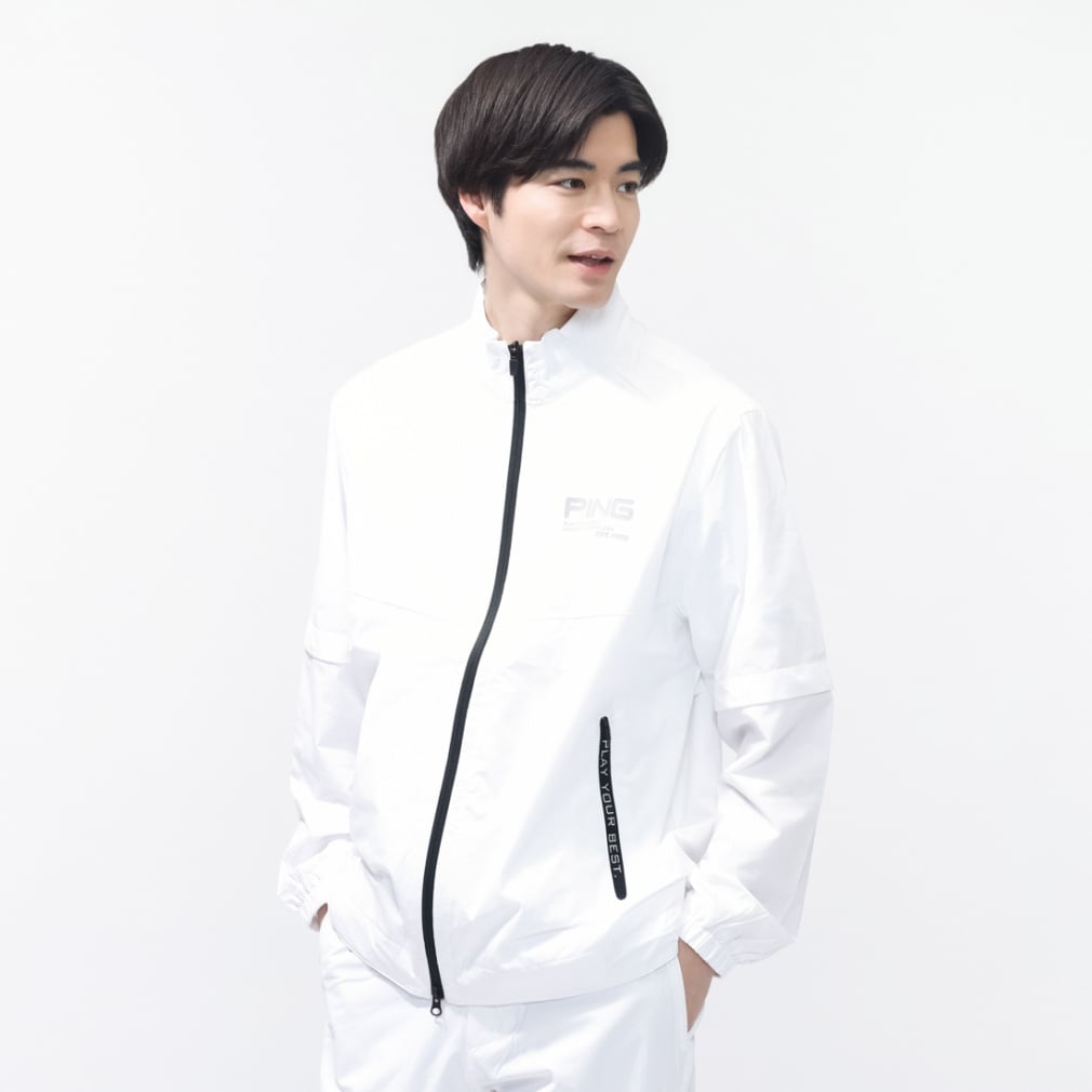 定価17,600円 PING ピン 防風 撥水 中綿 ブルゾン M グレー ピン（PING）（メンズ）ゴルフウェア アウター 全方向ストレッチ