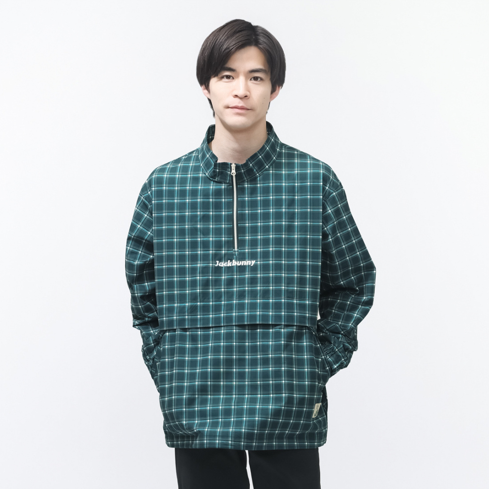 ジャック バニー ゴルフウェア 長袖ウインドブレーカー 春 夏 チェック