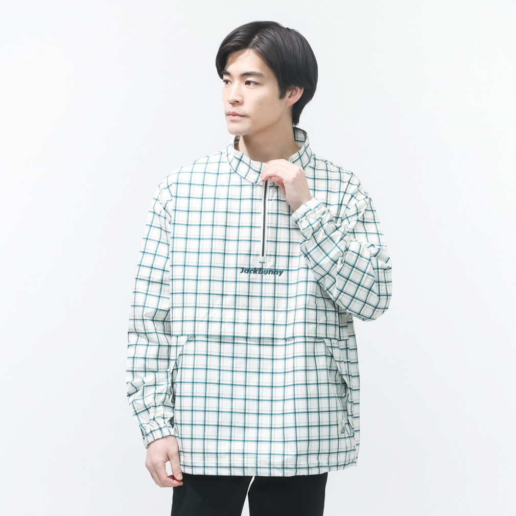 ジャック バニー ゴルフウェア 長袖ウインドブレーカー 春 夏 チェック