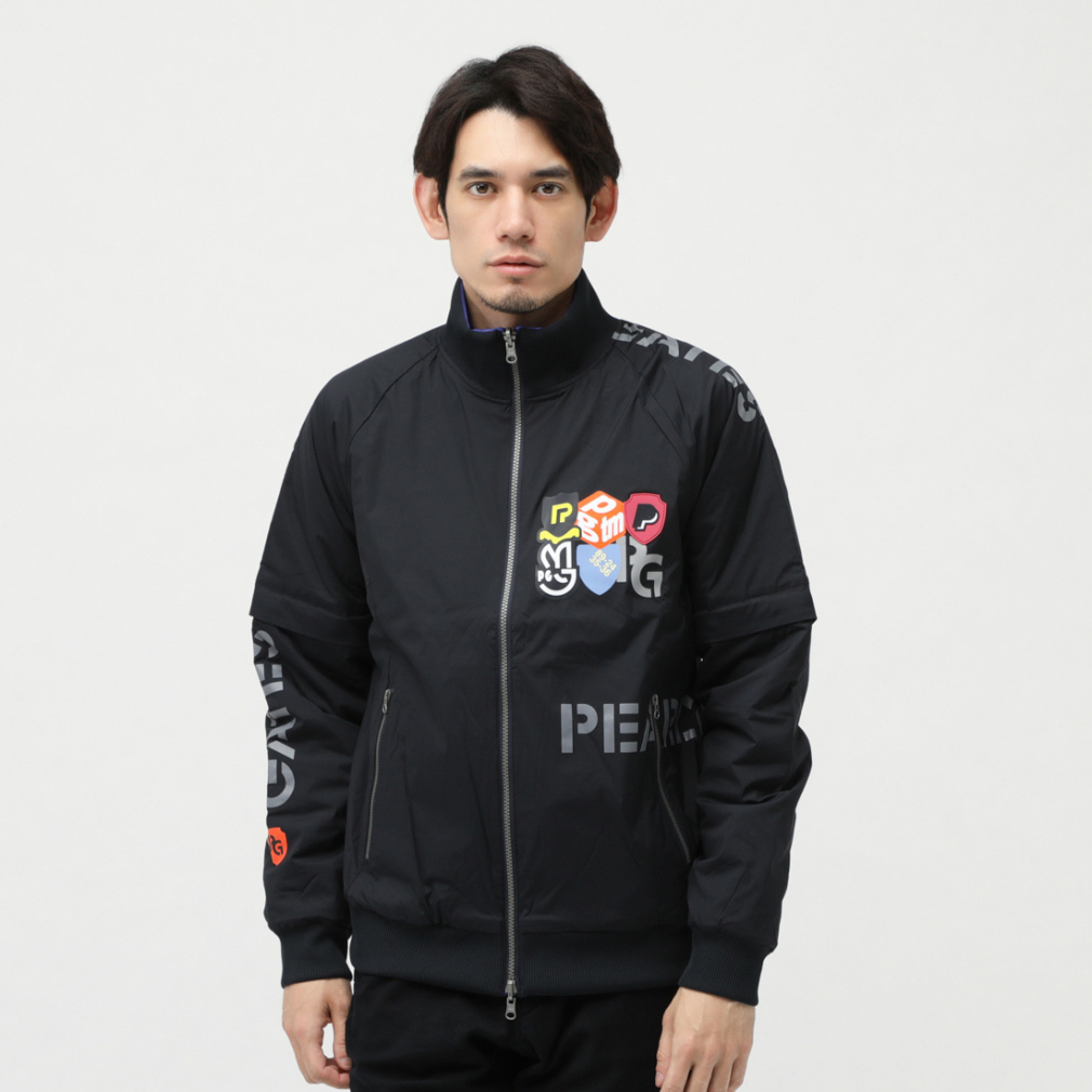 パーリーゲイツ ゴルフウェア 長袖ウインドブレーカー 秋 冬 FTY×Nyストレッチリップストップ リバーシブル (0535120001) メンズ PEARLY GATES
