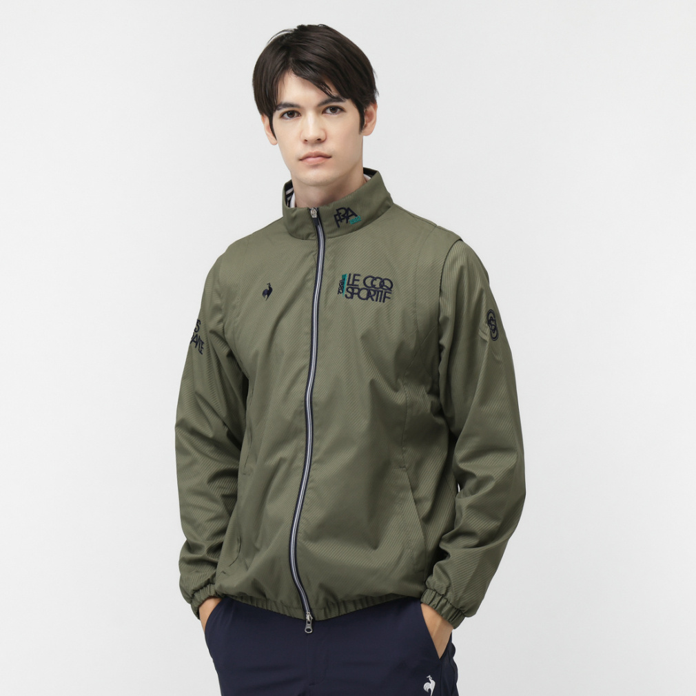 ルコックスポルティフ ゴルフ ゴルフウェア 長袖ウインドブレーカー 秋 冬 【DTCカラー別注】ヒートナビ2WAYブルゾン (LG5FWB00M) メンズ le coq sportif GOLF
