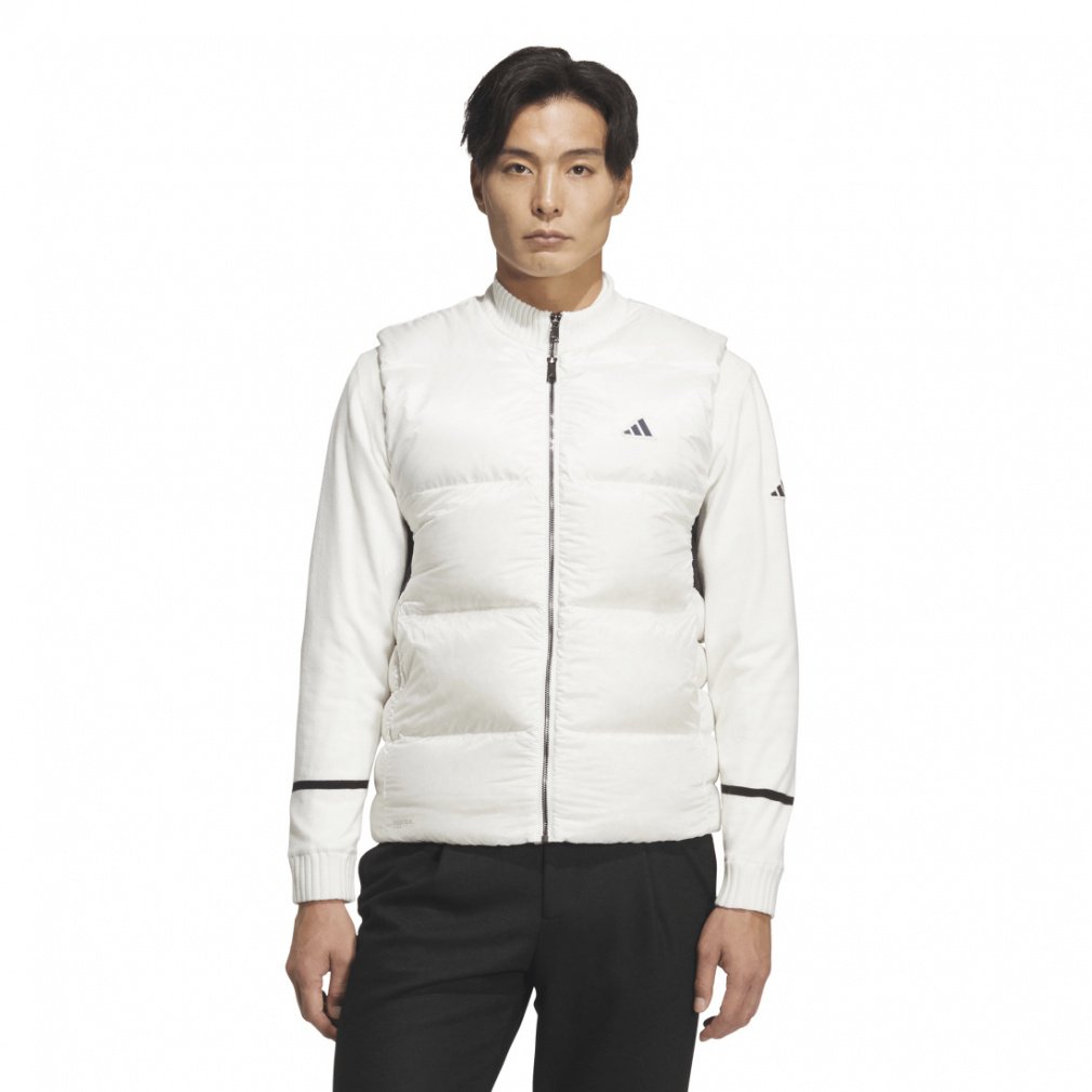 アディダス ゴルフウェア 半袖シャツ 秋 冬 Pertex フルジップ ダウンベスト (JUW77) メンズ adidas