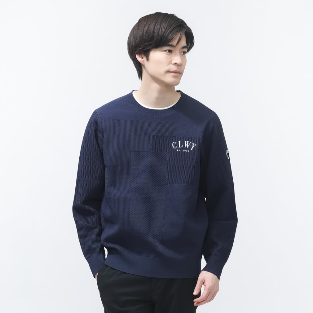 キャロウェイ ゴルフウェア 長袖セーター 春 夏 リンクス編みクルー