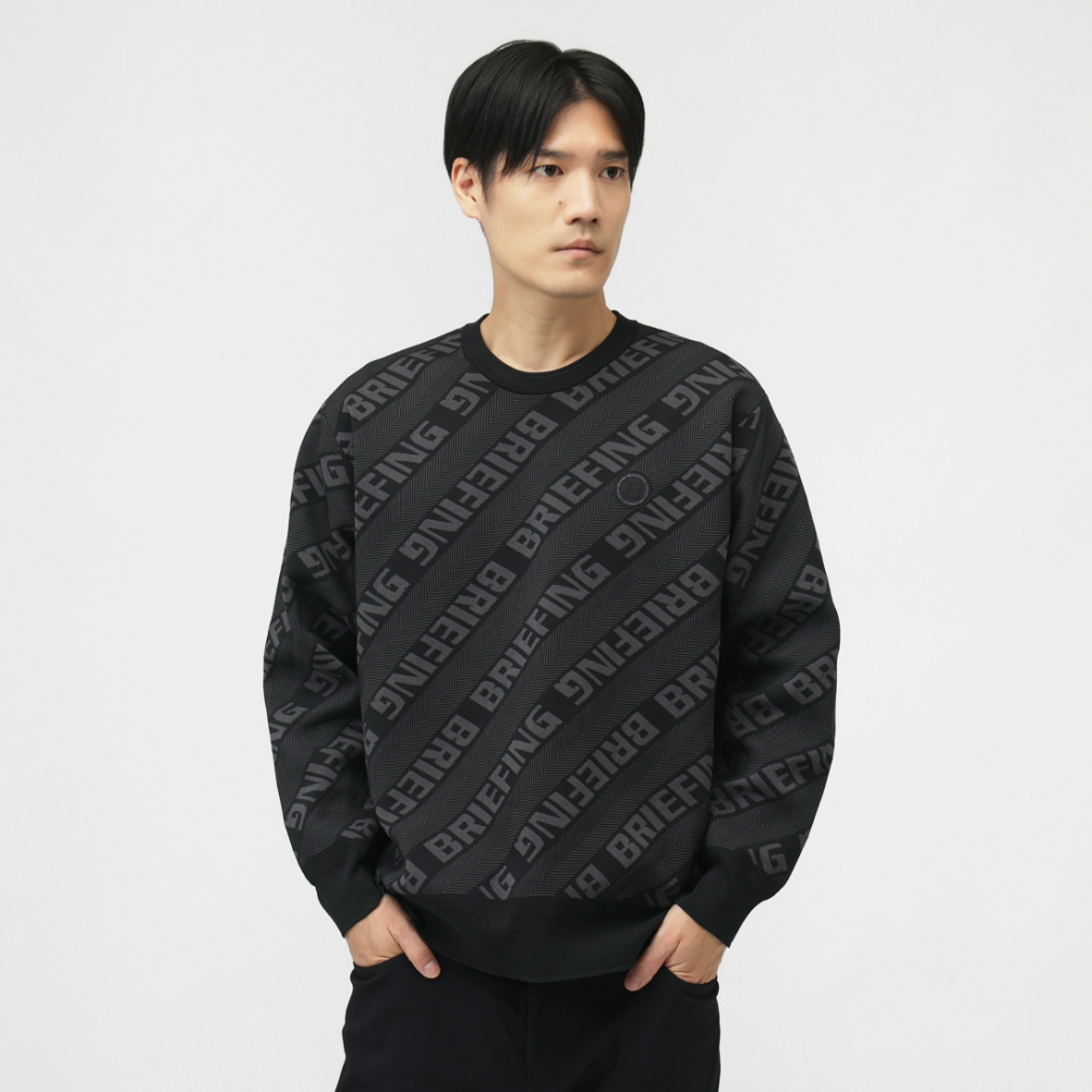 u[tBO StEFA Z[^[ H ~ CE MS WR BIAS LOGO CREWNECK KNIT (BRG253M76) Y BRIEFING
