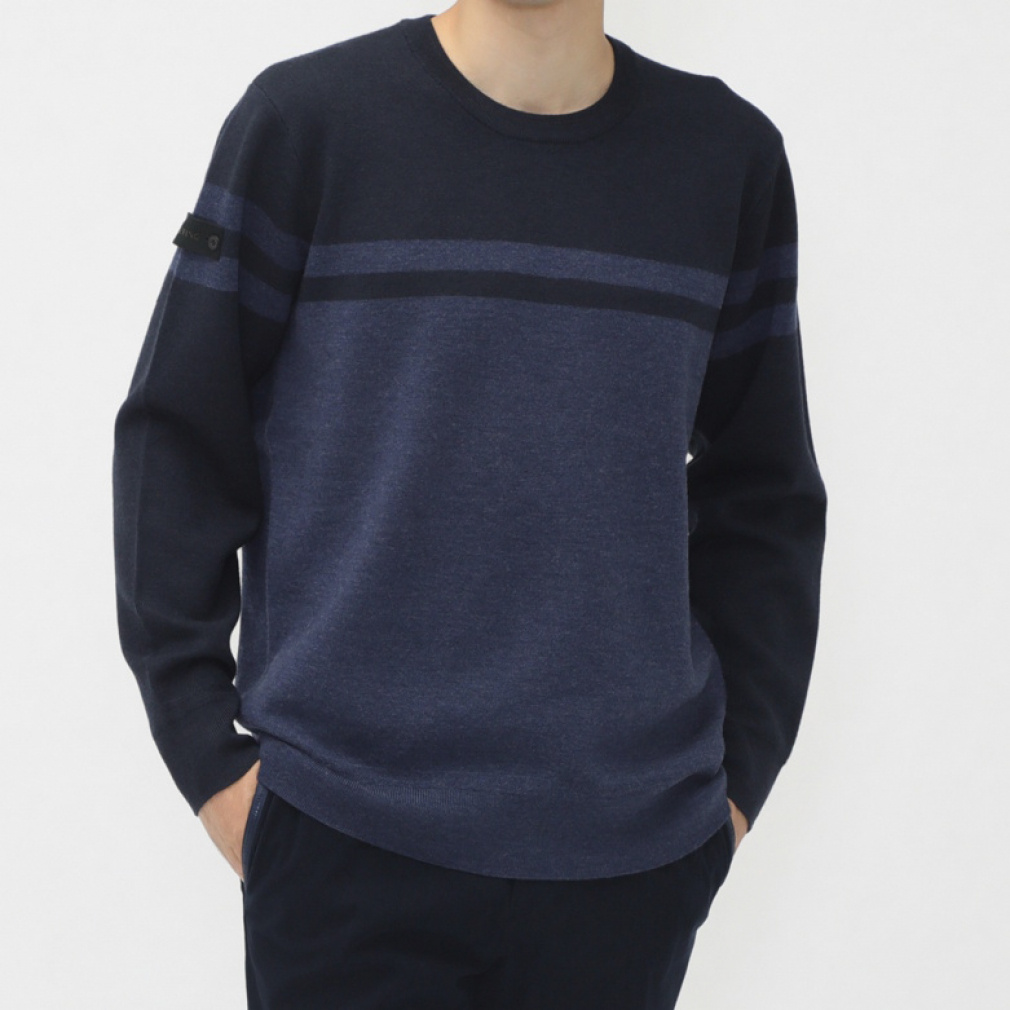 u[tBO StEFA Z[^[ H ~ MS MERINO WOOL STRIPE LOGO CREWNECK KNIT (BRG243M51) Y BRIEFING