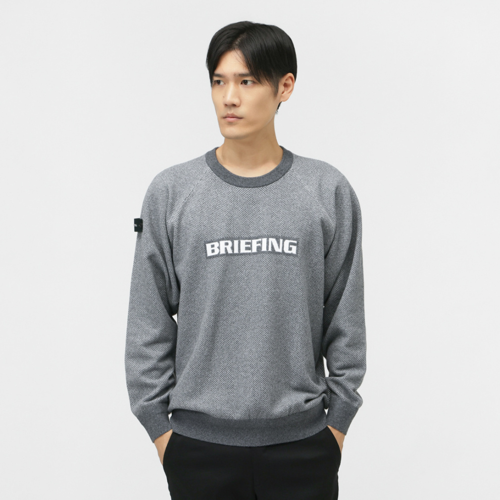 美品■BRIEFING ニット CREW NECK KNIT/L/グレー BRIEFING（ブリーフィング） セーター ニット CE MEN'S DOCKING