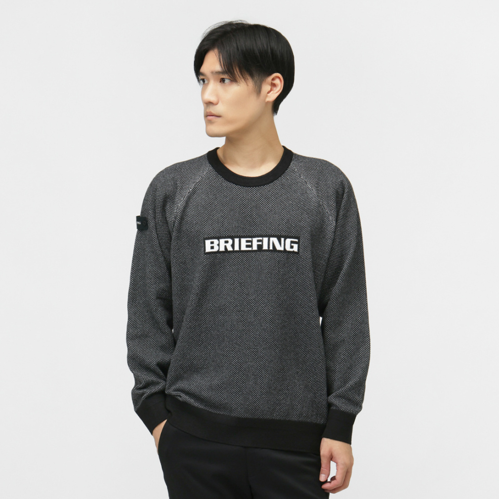 MS BIRDS EYE LOGO CREWNECK KNIT BRG253M33(ブラック-M)