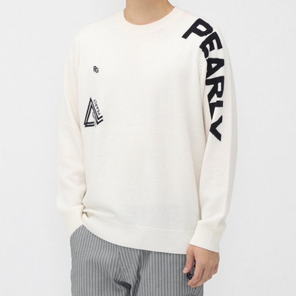 パーリーゲイツ ゴルフウェア 長袖セーター 秋 冬 カシミヤ100 2/26天竺 (0534270001) メンズ PEARLY GATES