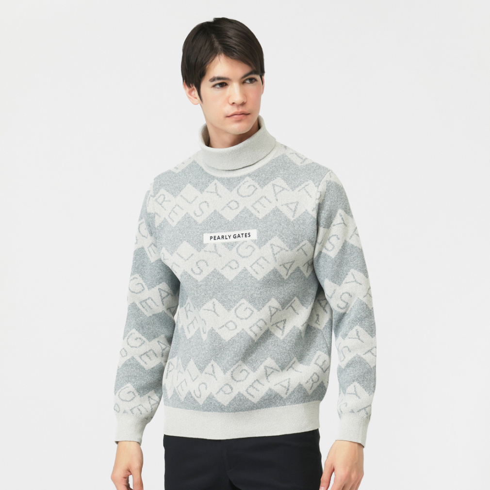 パーリーゲイツ ゴルフウェア 長袖セーター 秋 冬 ダブルJQロゴギザ