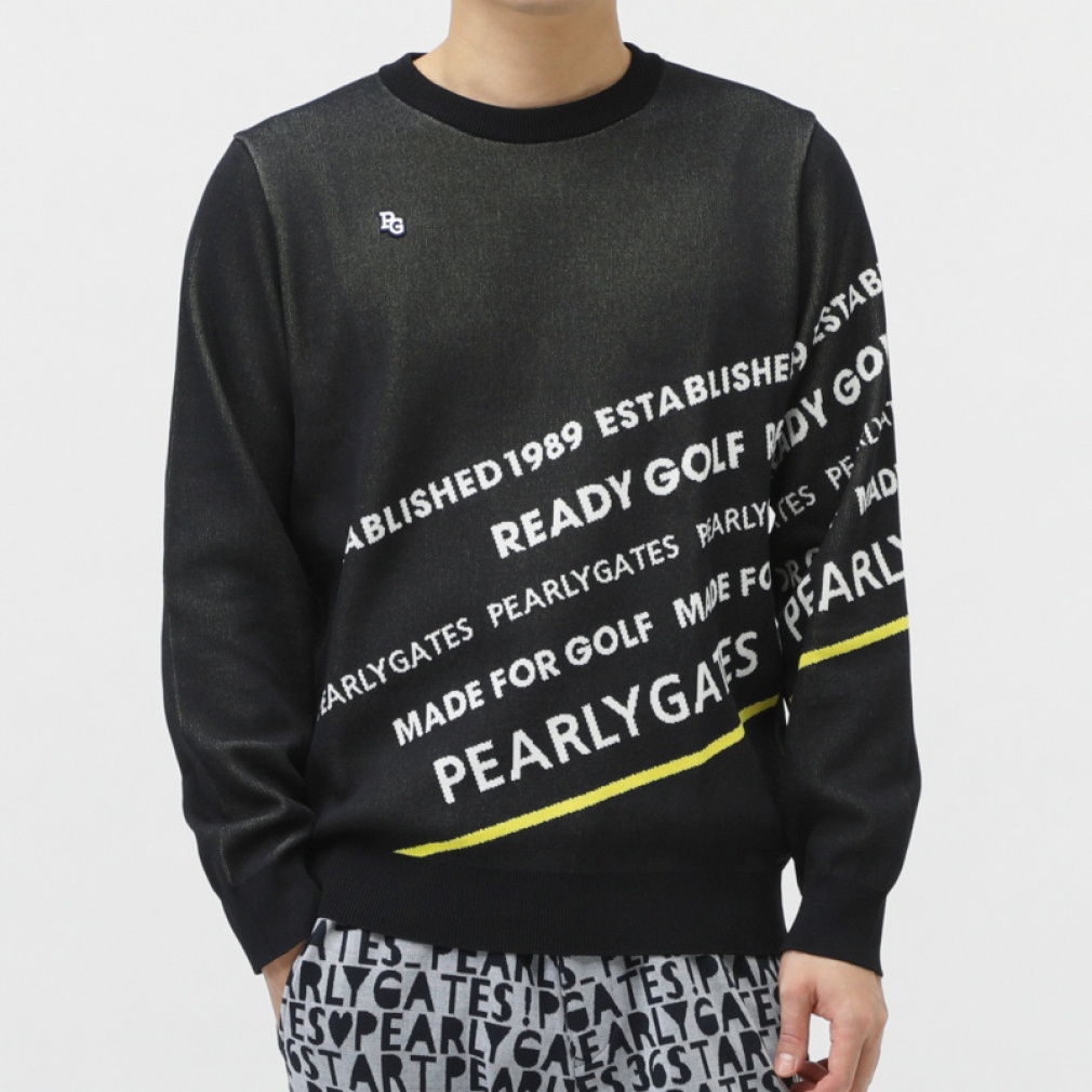 パーリーゲイツ ゴルフウェア 長袖セーター 秋 冬 コットンビーム