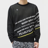 パーリーゲイツ ゴルフウェア 長袖セーター 秋 冬 コットンビーム