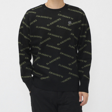 12Gランダムロゴジャガードプルオーバーニット 0424270151