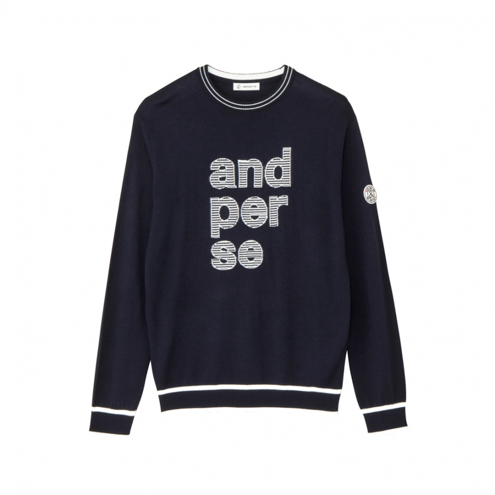 アンパスィ ゴルフウェア 長袖セーター 秋 冬 クルーネックセーター