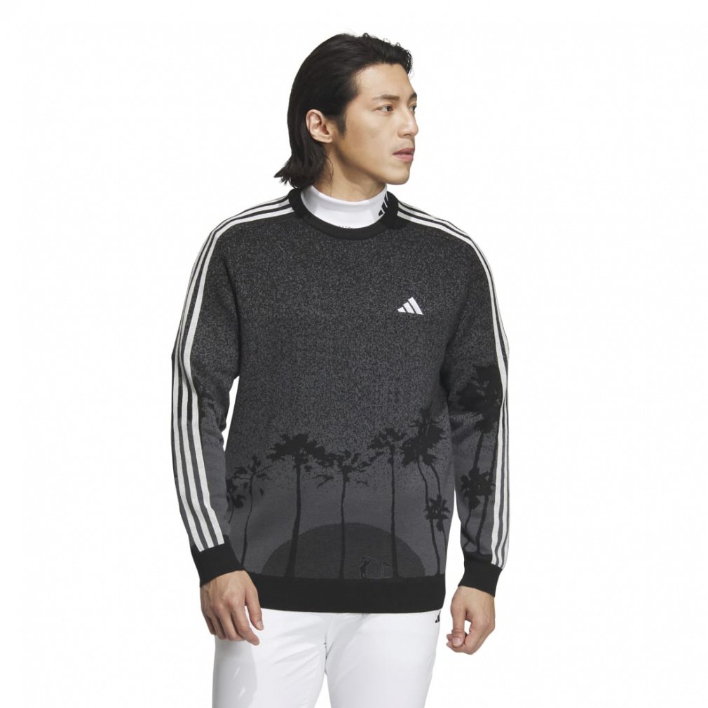 アディダス ゴルフウェア 長袖セーター 秋 冬 LA サンセット クルーネックセーター (HY0967) メンズ adidas