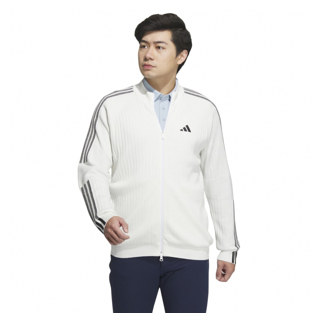 アディダス ゴルフウェア セーター 秋 冬 スリーストライプス 防風 長袖 ライニングセーター (HY0956) メンズ adidas