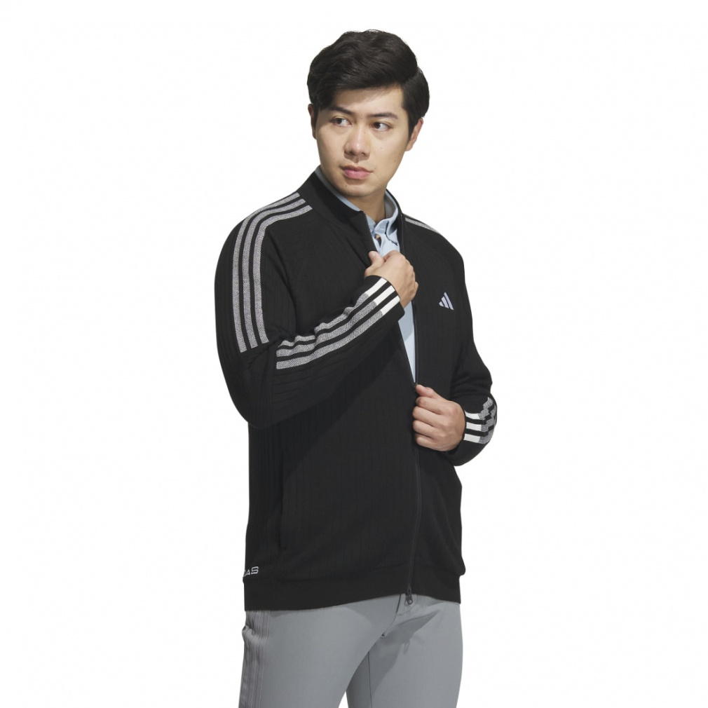 アディダス ゴルフウェア セーター 秋 冬 スリーストライプス 防風 長袖 ライニングセーター (HY0956) メンズ adidas