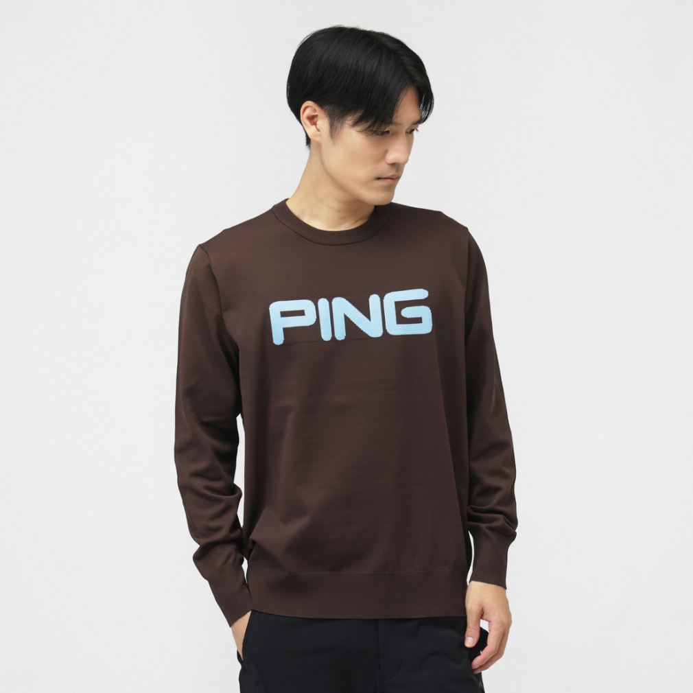 ピン ゴルフウェア 長袖セーター 秋 冬 10カラークルーネックニット (6215270903) メンズ PING