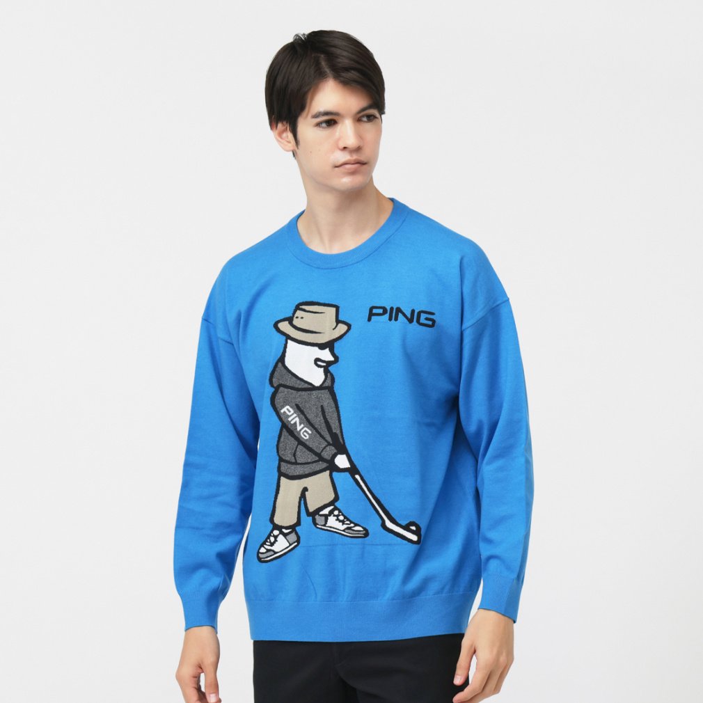 ピン ゴルフウェア 長袖セーター 秋 冬 24FW Mr. クルーネックニット