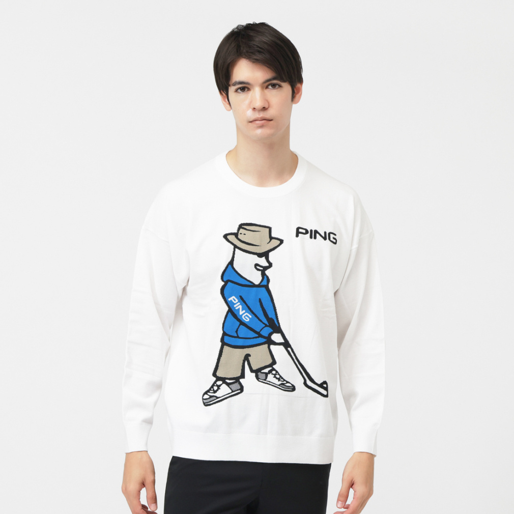 ピン ゴルフウェア 長袖セーター 秋 冬 24FW Mr. クルーネックニット