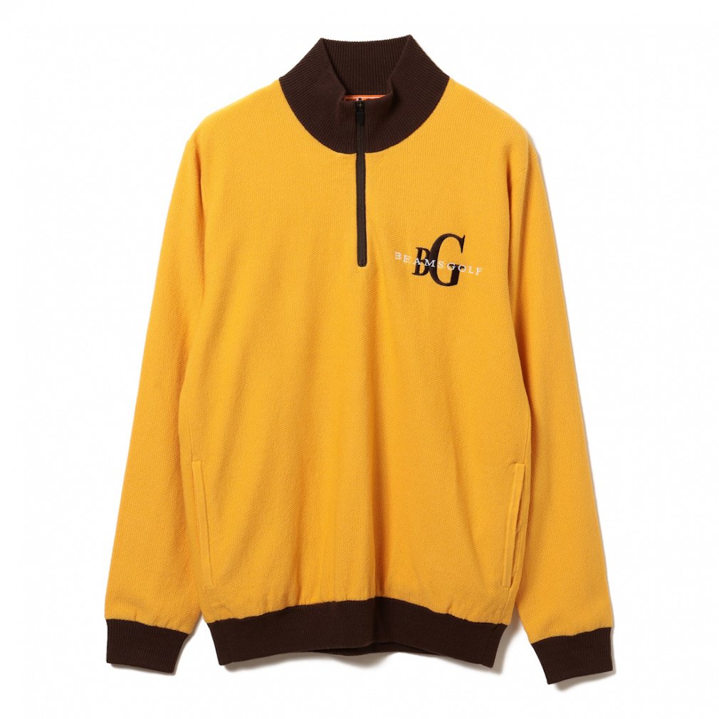 ビームスゴルフ ゴルフウェア 長袖セーター 秋 冬 ORANGE LABEL / エアシャット 裏付き ハーフジップ プルオーバーニット (8215005064) メンズ BEAMS GOLF