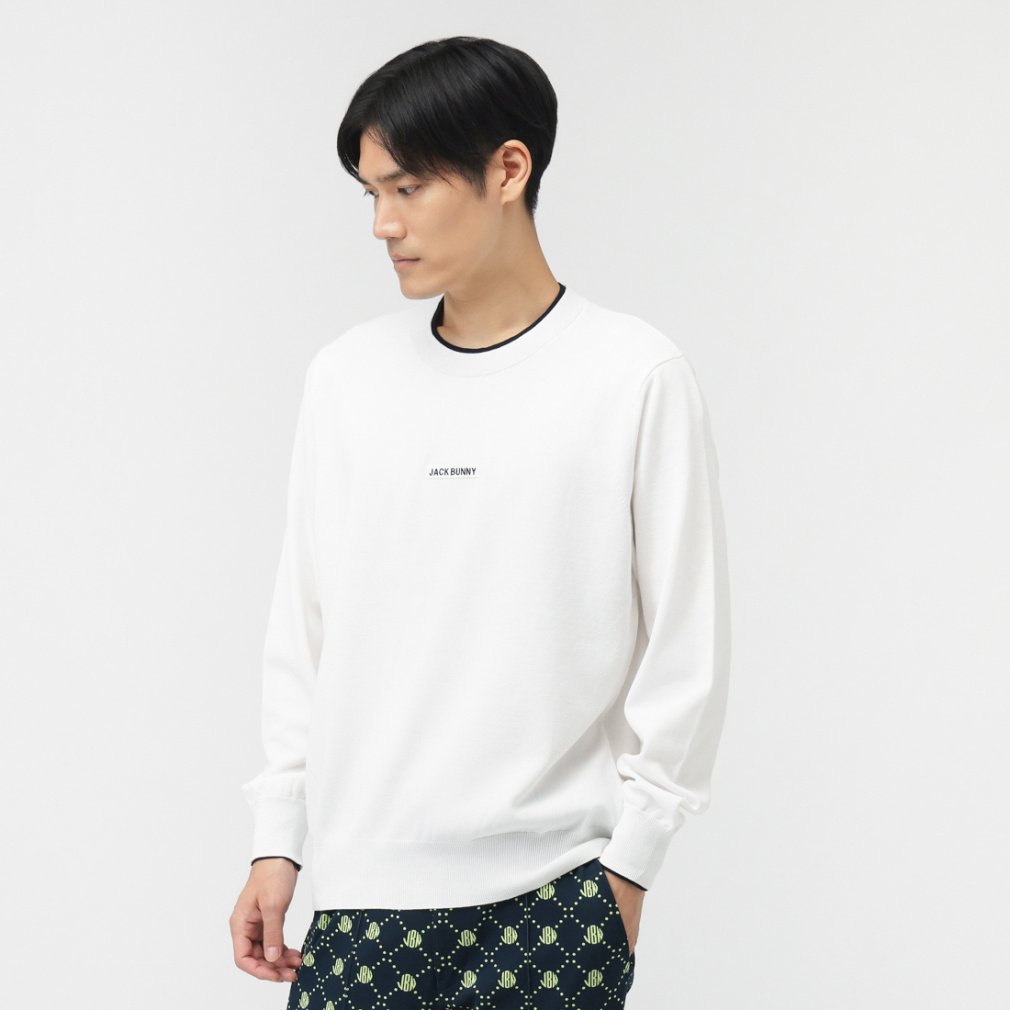 値下げ 新品タグ付き Jack Bunny!! クルーネックセーター 白　5 16G クルーネックニット 2625270835｜Alpen Online
