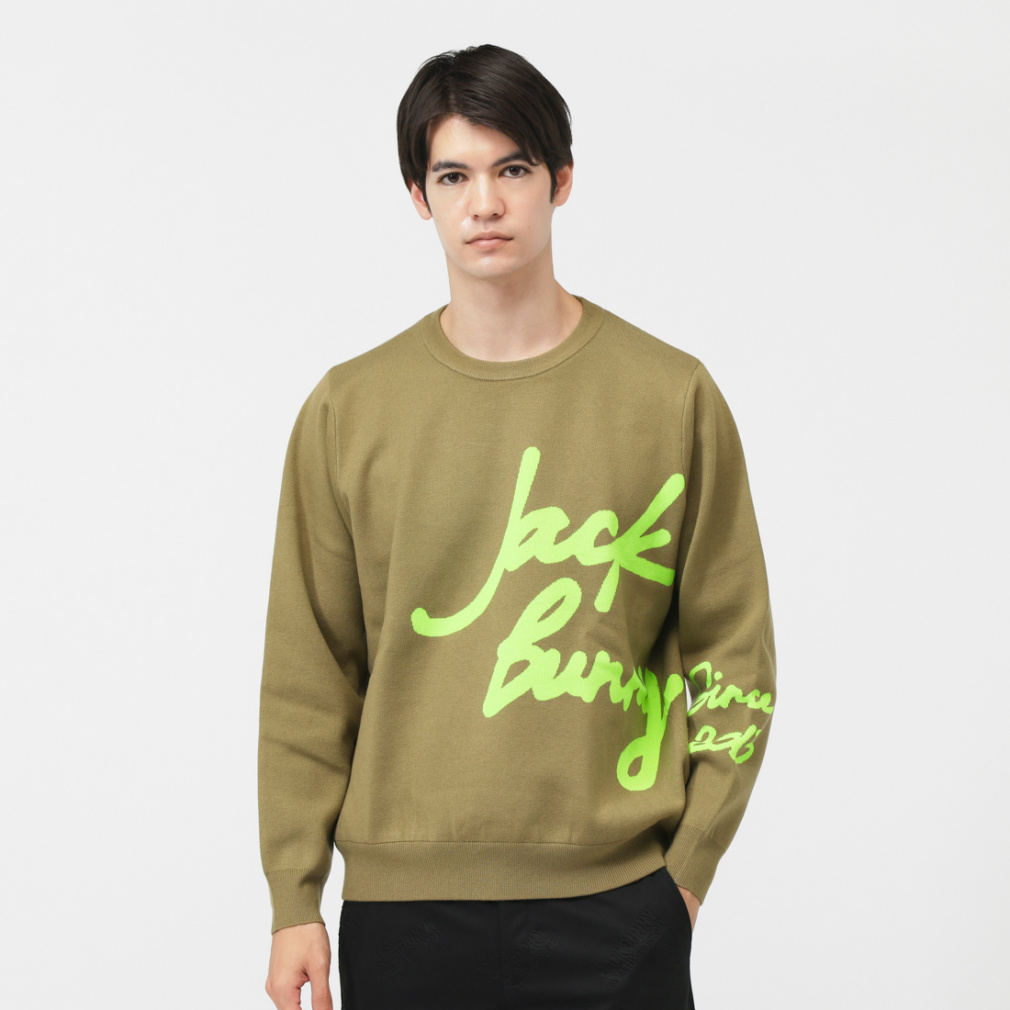 ジャック バニー ゴルフウェア 長袖セーター 秋 冬 HOTFEEL 防風裏地