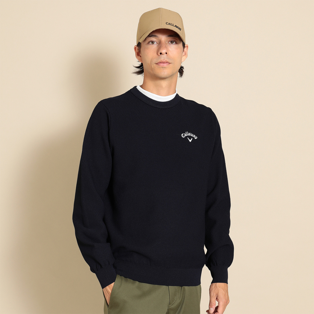 キャロウェイ ゴルフウェア 長袖 セーター 秋 冬 クルーネックニット