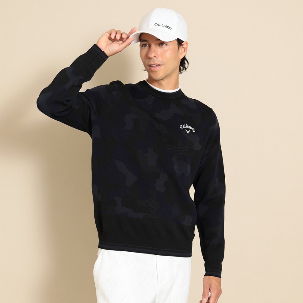 キャロウェイ ゴルフウェア 長袖 セーター 秋 冬 クルーネックニット (C23218102) メンズ Callaway