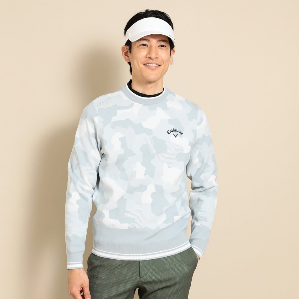 キャロウェイ ゴルフウェア 長袖 セーター 秋 冬 クルーネックニット (C23218102) メンズ Callaway