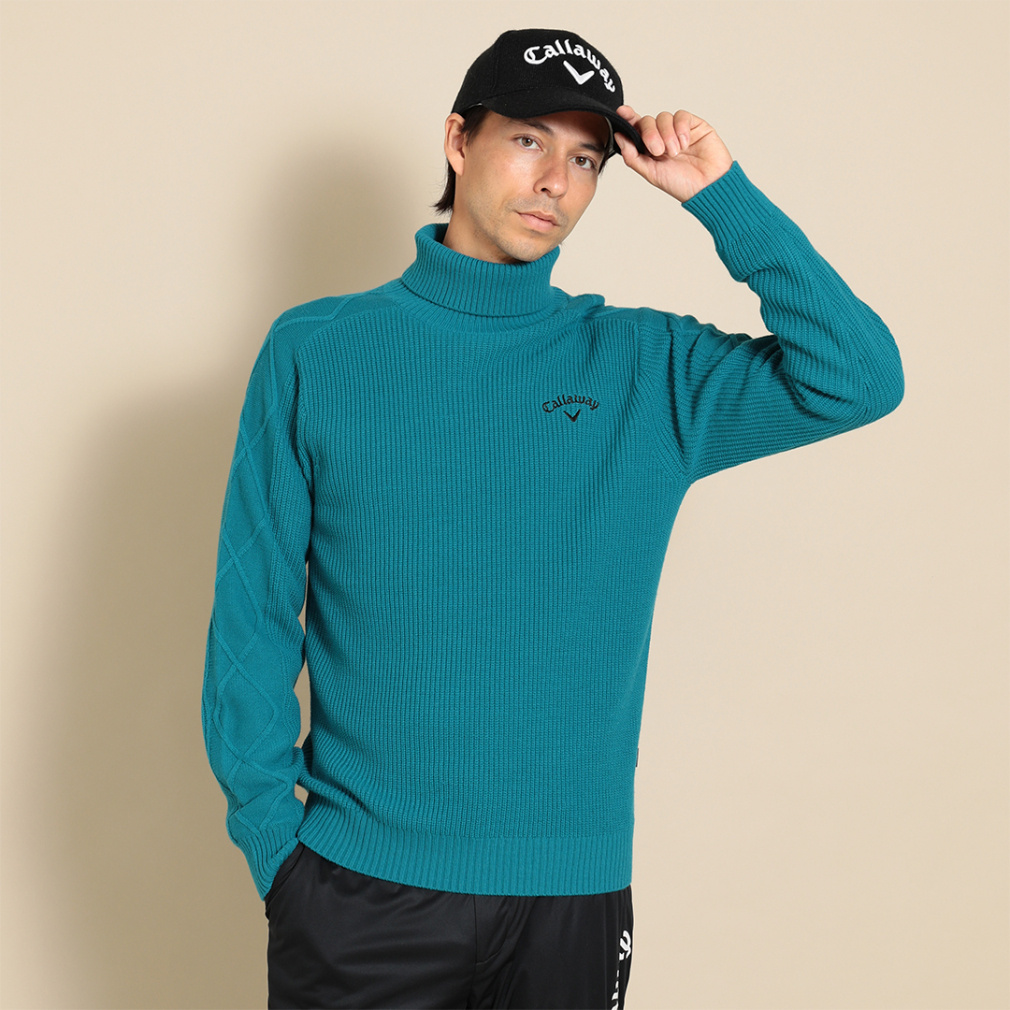 キャロウェイ ゴルフウェア セーター 秋 冬 長袖 タートルネックニット