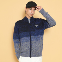 Callaway メランジグラデーションフルジップニット　セーター　3L グレー キャロウェイ ゴルフウェア 長袖セーター 秋 冬 メランジ