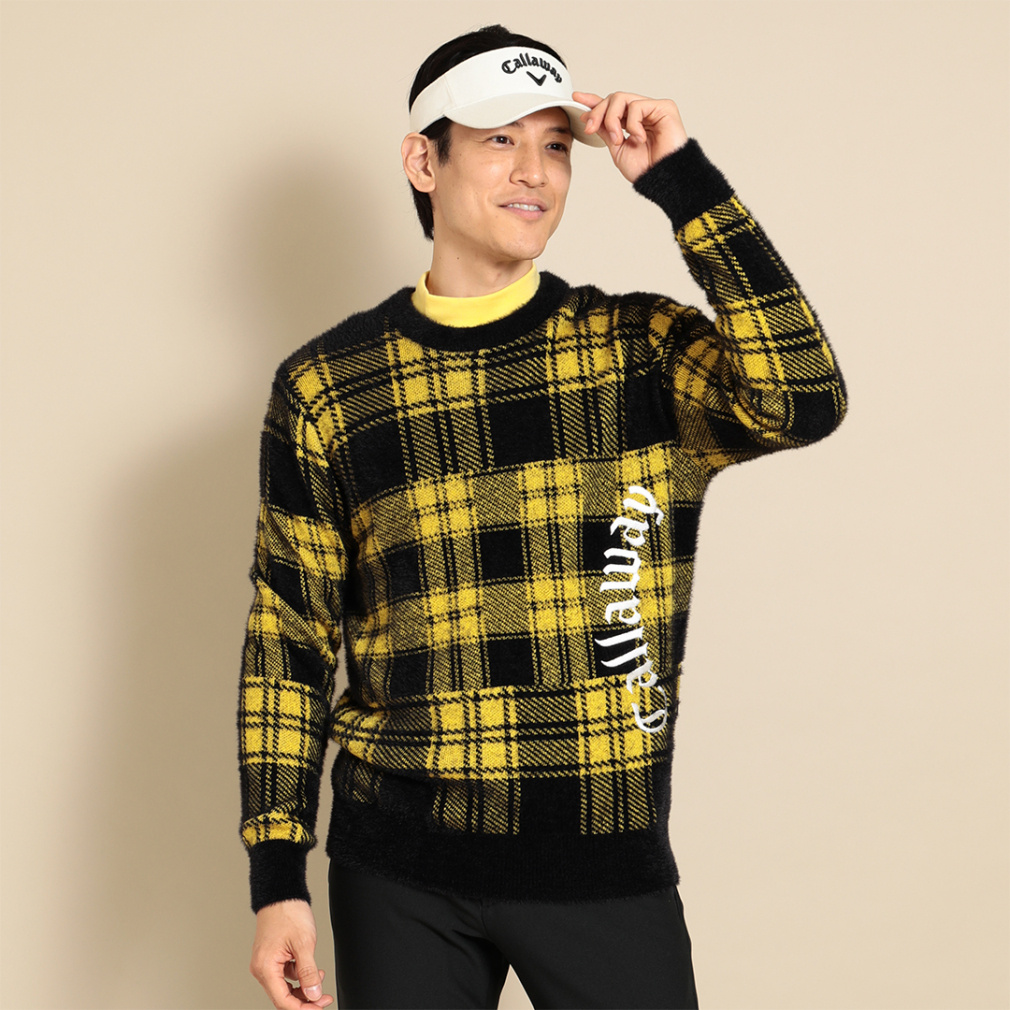 キャロウェイ ゴルフウェア 長袖セーター 秋 冬 クルーネックニット (C23218106) メンズ Callaway