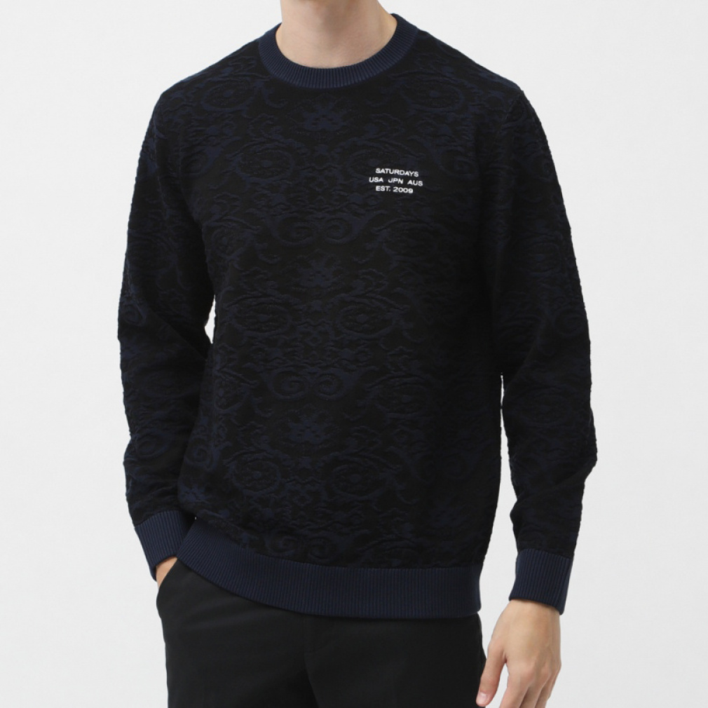 Jacquard L/S Knit BGM64710(ネイビー-S)
