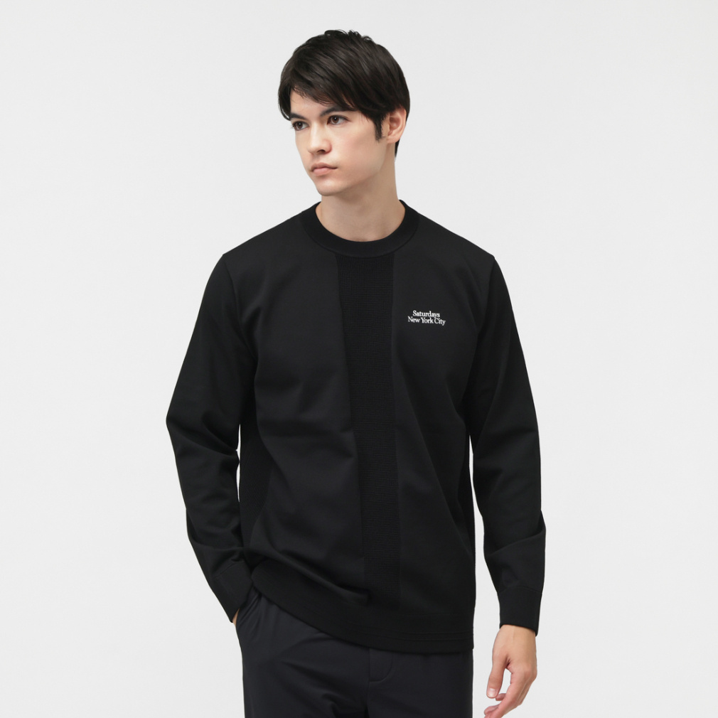 サタデーズニューヨークシティ ゴルフウェア 長袖セーター 秋 冬 Crewneck Light Sweater (BGM65160) メンズ SATURDAYS NEW YORK CITY