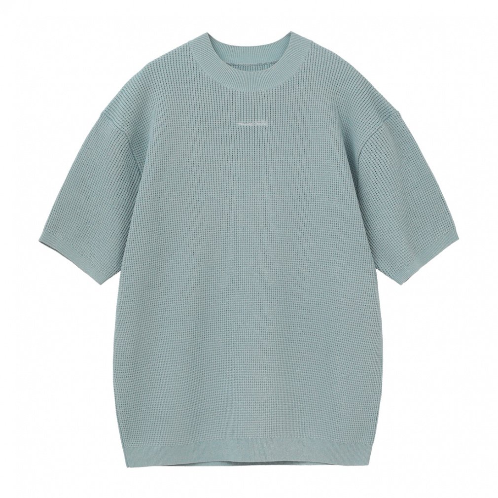 S/S Waffle mock-neck Knit 0388624605