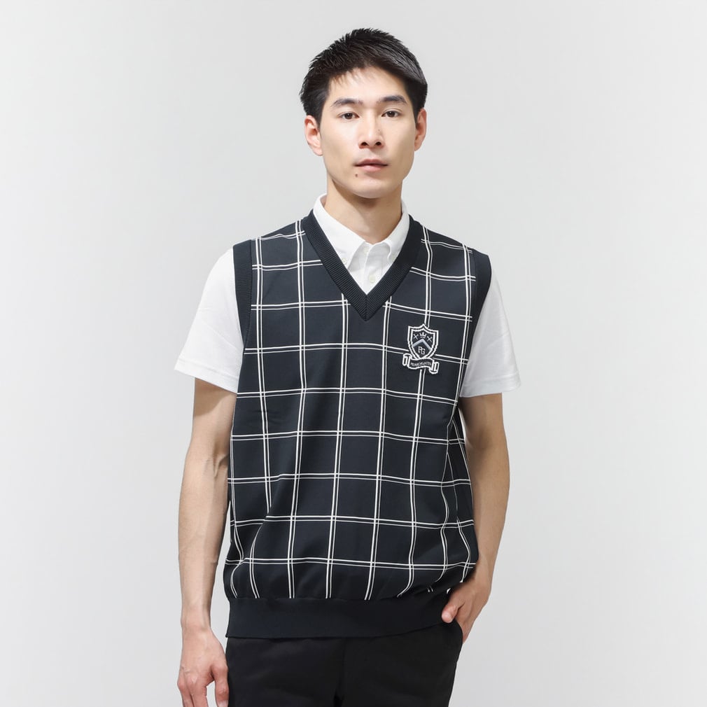 ウィンドペンインターシャ エンブレムニットベスト 0536173302(ネイビー-M)