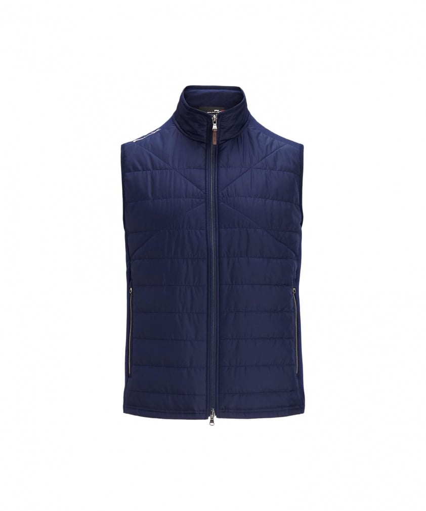 ラルフローレン ゴルフウェア 長袖セーター 秋 冬 ハイブリッド モックネック ベスト (FW23-2219) メンズ : ネイビー RALPH LAUREN