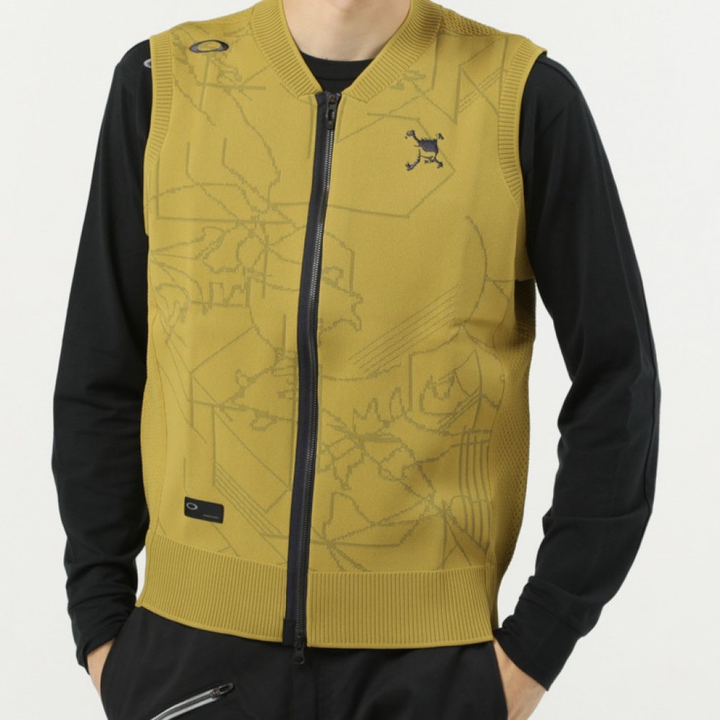 オークリー ゴルフウェア ベスト 秋 冬 SKULL VECTOR SWEATER VEST (FOA404231) 優れたストレッチ性と軽量な吸汗速乾機能 メンズ OAKLEY
