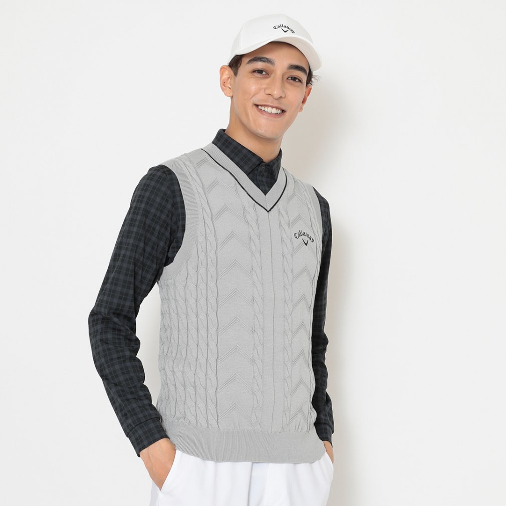 Vネックケーブルニットベスト C25219100｜Alpen Online