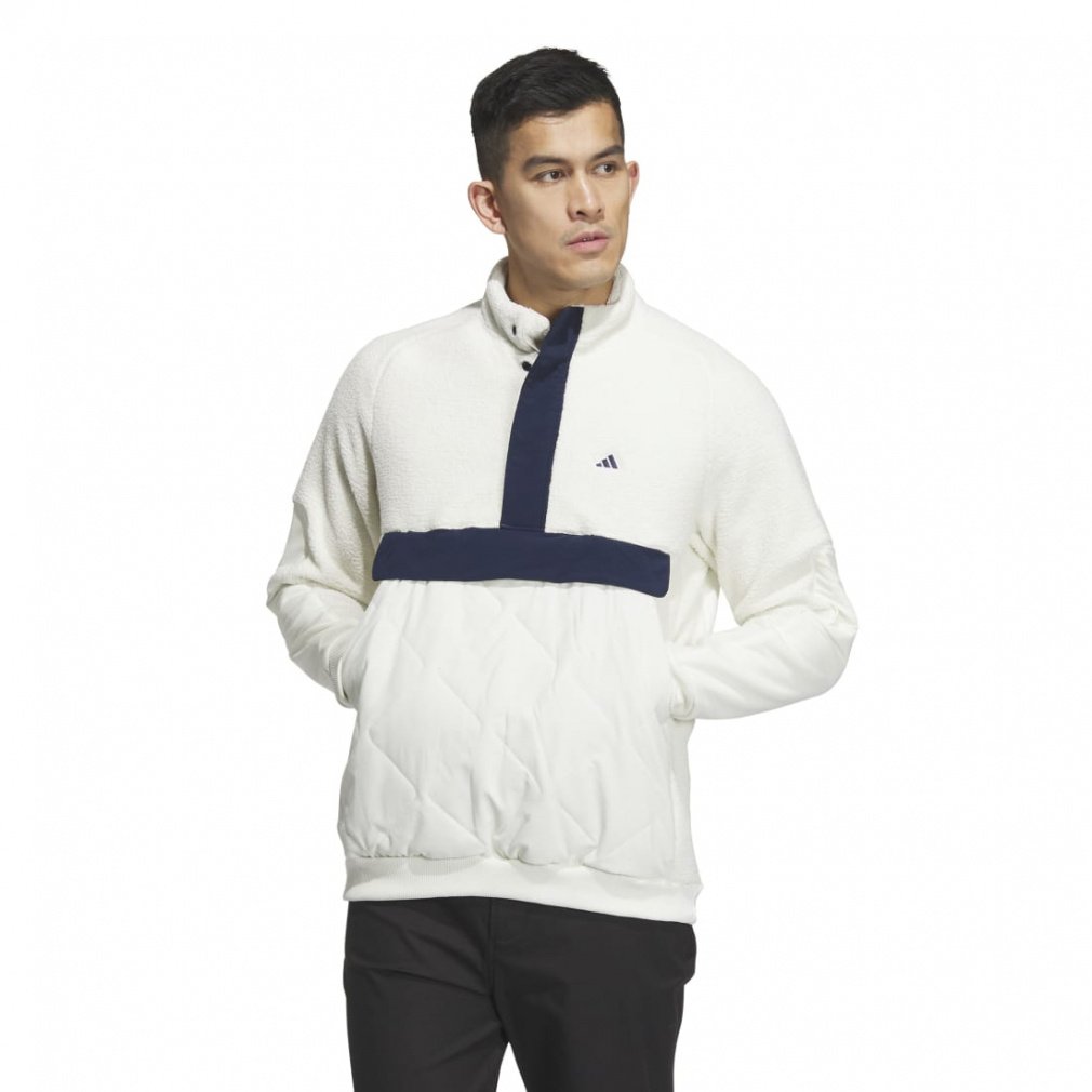 アディダス ゴルフウェア アウターウェア 秋 冬 カラーブロック アノラック ボアフリースジャケット (HY0981) メンズ adidas