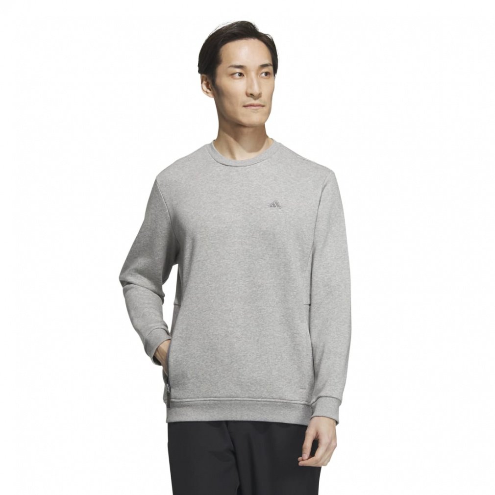 アディダス ゴルフウェア シャツ 秋 冬 クルーネック サイドジップ 長袖 スウェット (IA2944) メンズ adidas