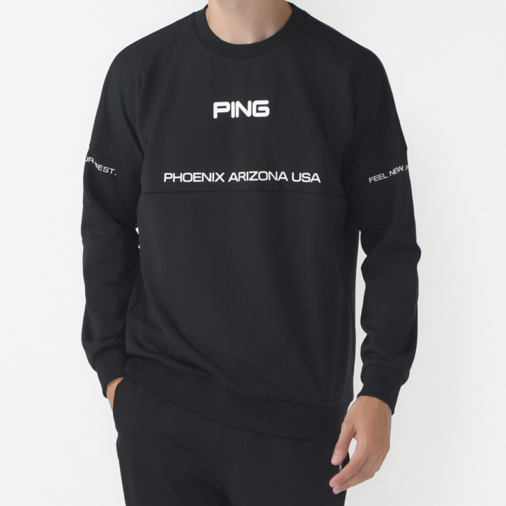 ピン ゴルフウェア 長袖トレーナー 秋 冬 23FWドビードッツ裏起毛プルオーバー (6213241801) メンズ PING