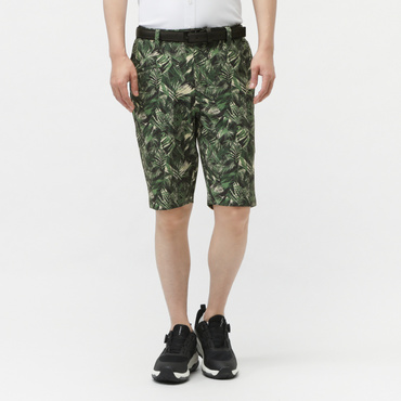 遮熱UVカットミニヘリンボンプリント柄ショートパンツ TR-1P1175SP(カーキ-3XL　メンズ)