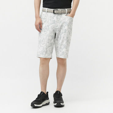 遮熱UVカットミニヘリンボンプリント柄ショートパンツ TR-1P1175SP(ホワイト-3XL　メンズ)