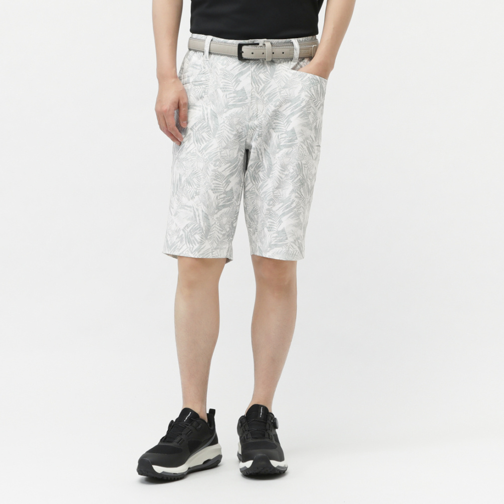 遮熱UVカットミニヘリンボンプリント柄ショートパンツ TR-1P1175SP(ホワイト-3XL　メンズ)