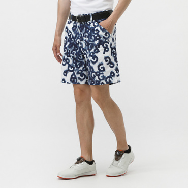 ロゴデニムプリントTEXBRID二重織裏使いショートパンツ 0535132405