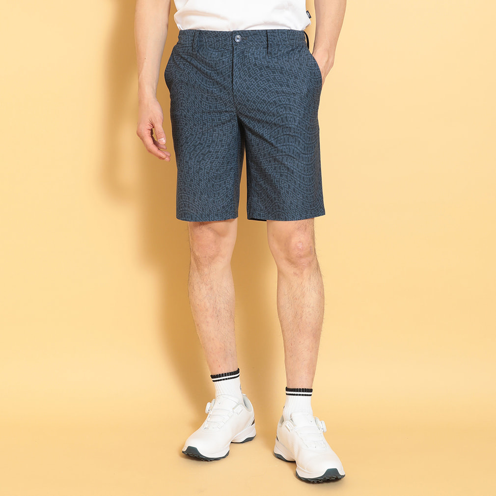かざあなロゴプリントメッシュショートパンツ C25127106(ネイビー-3XL)