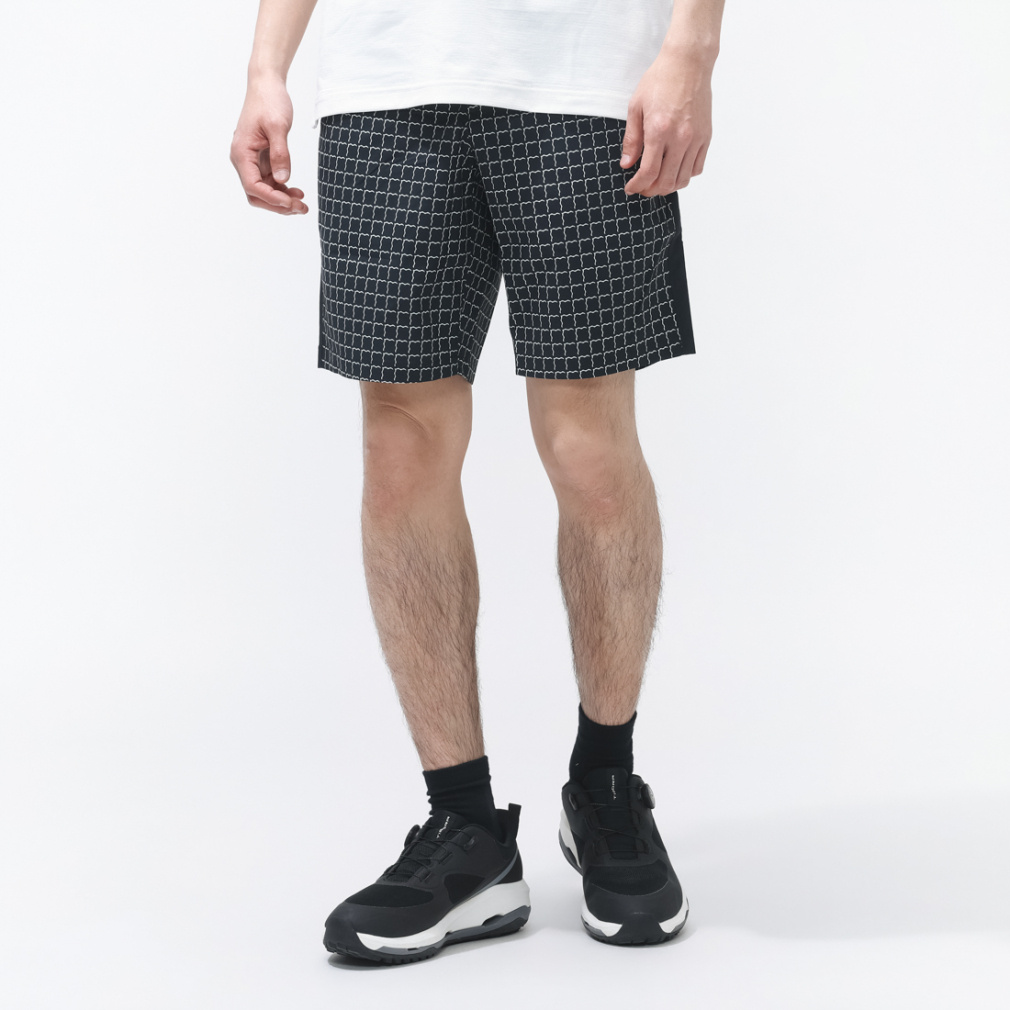 プリントショートパンツ 7AN024(ブラック-M)