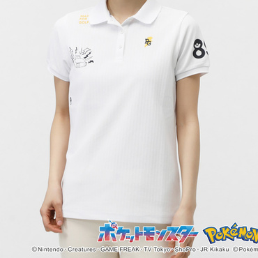 【ポケモン】(ピカチュウ、ヤドン、カビゴン、コダック) 裏カノコストライプ調半袖ポロシャツ 0555160334
